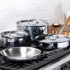 All-Clad D3 3-Ply Stainless Steel Cookware Set 14 Piece Induction Oven Broiler Safe 600F Pots and Pans Silver(Silver)