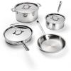 image:imageAllClad D3 3Ply Stainless Steel Cookware Set 14 Piece Induction Oven Broiler Safe 600F Pots and Pans SilverSilver