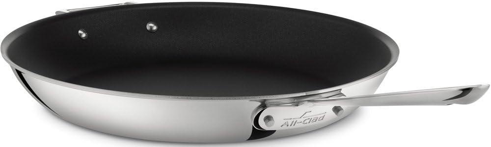 image:imageAllClad D3 3Ply Stainless Steel Non stick Fry Pan 12 Inch Induction Compatible Oven Broiler Safe 500F Nonstick Skillet Kitchen Frying Pan Cookin Pan Pots and Pans Professional Cookware SilverStainless Steel