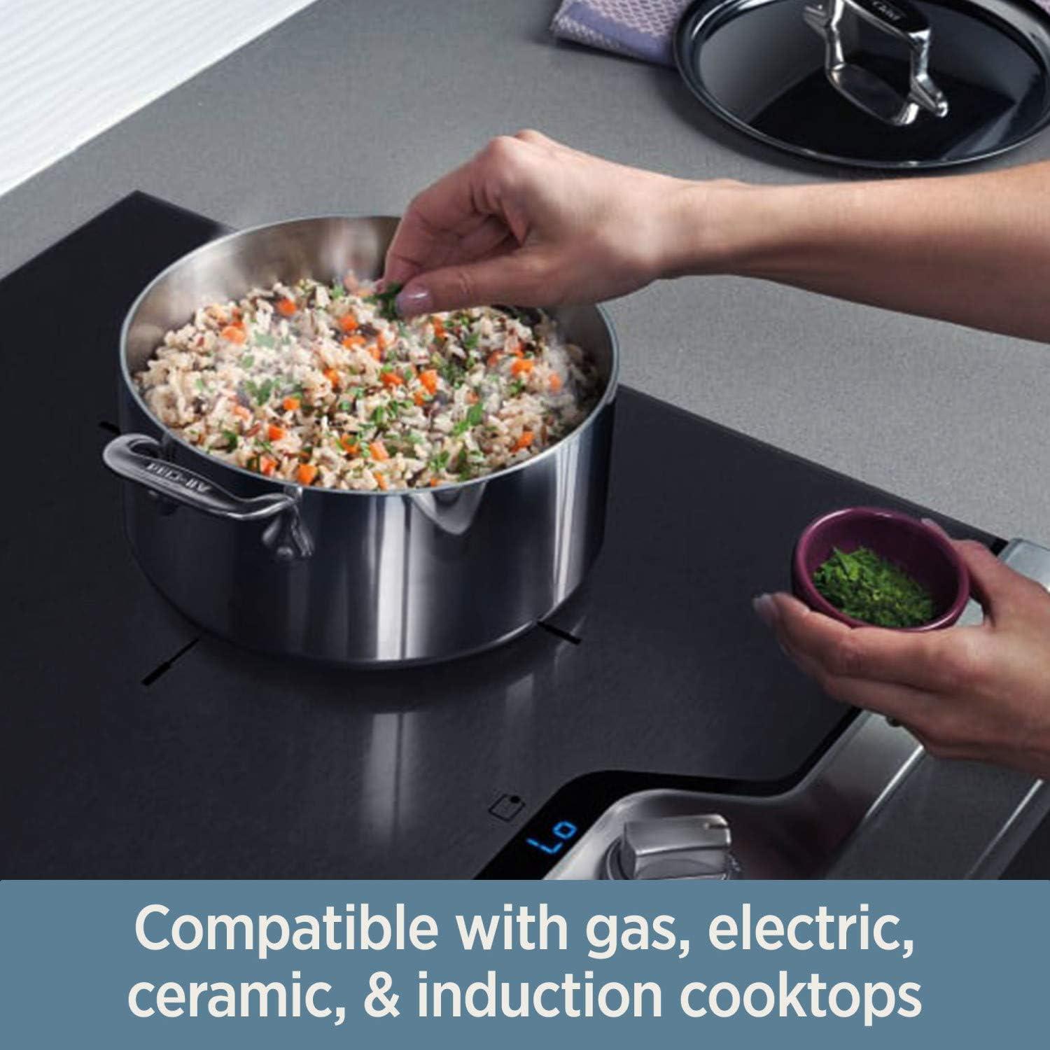 image:imageAllClad D3 3Ply Stainless Steel Non stick Fry Pan 12 Inch Induction Compatible Oven Broiler Safe 500F Nonstick Skillet Kitchen Frying Pan Cookin Pan Pots and Pans Professional Cookware SilverSilver