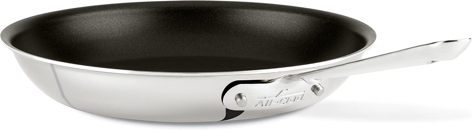 image:imageAllClad D3 3Ply Stainless Steel Non stick Fry Pan 12 Inch Induction Compatible Oven Broiler Safe 500F Nonstick Skillet Kitchen Frying Pan Cookin Pan Pots and Pans Professional Cookware SilverSilver
