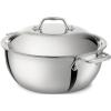 All-Clad D3 3-Ply Stainless Steel Dutch Oven 5.5 Quart Induction Oven Broiler Safe 600F Pots and Pans, Cookware Silver