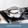 All-Clad D3 3-Ply Stainless Steel Dutch Oven 5.5 Quart Induction Oven Broiler Safe 600F Pots and Pans, Cookware Silver