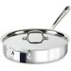 All-Clad D3 3-Ply Stainless Steel Sauté Pan 4 Quart Induction Oven Broiler Safe 600F Pots and Pans, Cookware Silver(Silver)