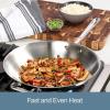 All-Clad D3 3-Ply Stainless Steel Wok 14-Inch, Induction Compatible, Oven Broiler Safe 600F, Stir-Fry Pan, Fast and Even Heat, Cookware, Frying Pan, Kitchen Essential, Pots and Pans, Silver
