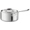 All-Clad D3 3-Ply Stainless Steel Sauce Pan with Lid 3 Quart, Induction, Oven Broiler Safe 600F, Multipurpose, Compatible w/ All Cooktops, For Restaurant or Home Kitchen, Pots & Pans, Cookware, Silver(3.5 Quarts)