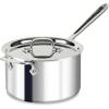 All-Clad D3 3-Ply Stainless Steel Sauce Pan with Lid 3 Quart, Induction, Oven Broiler Safe 600F, Multipurpose, Compatible w/ All Cooktops, For Restaurant or Home Kitchen, Pots & Pans, Cookware, Silver(4 Quarts)