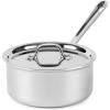 All-Clad D3 3-Ply Stainless Steel Sauce Pan with Lid 3 Quart, Induction, Oven Broiler Safe 600F, Multipurpose, Compatible w/ All Cooktops, For Restaurant or Home Kitchen, Pots & Pans, Cookware, Silver(3 Quarts)