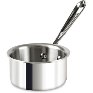 All-Clad D3 3-Ply Stainless Steel Butter Warmer 0.5 Quart Induction Oven Broiler Safe 600F Pots and Pans, Cookware, Sauce Pan Silver, 1/2-Quart