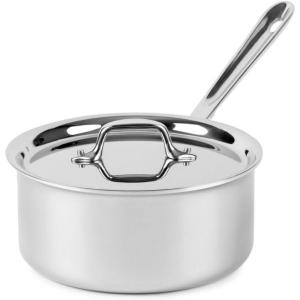 All-Clad D3 3-Ply Stainless Steel Sauce Pan with Lid 3 Quart, Induction, Oven Broiler Safe 600F, Multipurpose, Compatible w/ All Cooktops, For Restaurant or Home Kitchen, Pots & Pans, Cookware, Silver(3 Quarts)