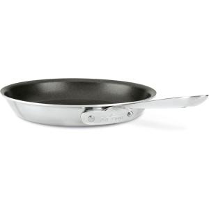 All-Clad D3 9 Inch Stainless Steel Pro Non Stick Frying pan, 3-Ply Stainless Steel Pan, Induction, Oven Broiler Safe 500F, Pancake Egg Pan, Skillet, Professional Cookware, Silver(Fry Pan)