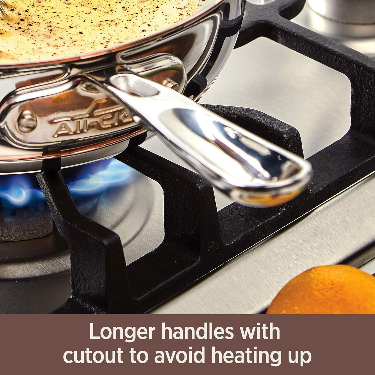 image:imageAllClad Copper Core 5Ply Stainless Steel Cookware Set 10 Piece Induction Oven Broiler Safe 600F Pots and Pans Silver10Piece