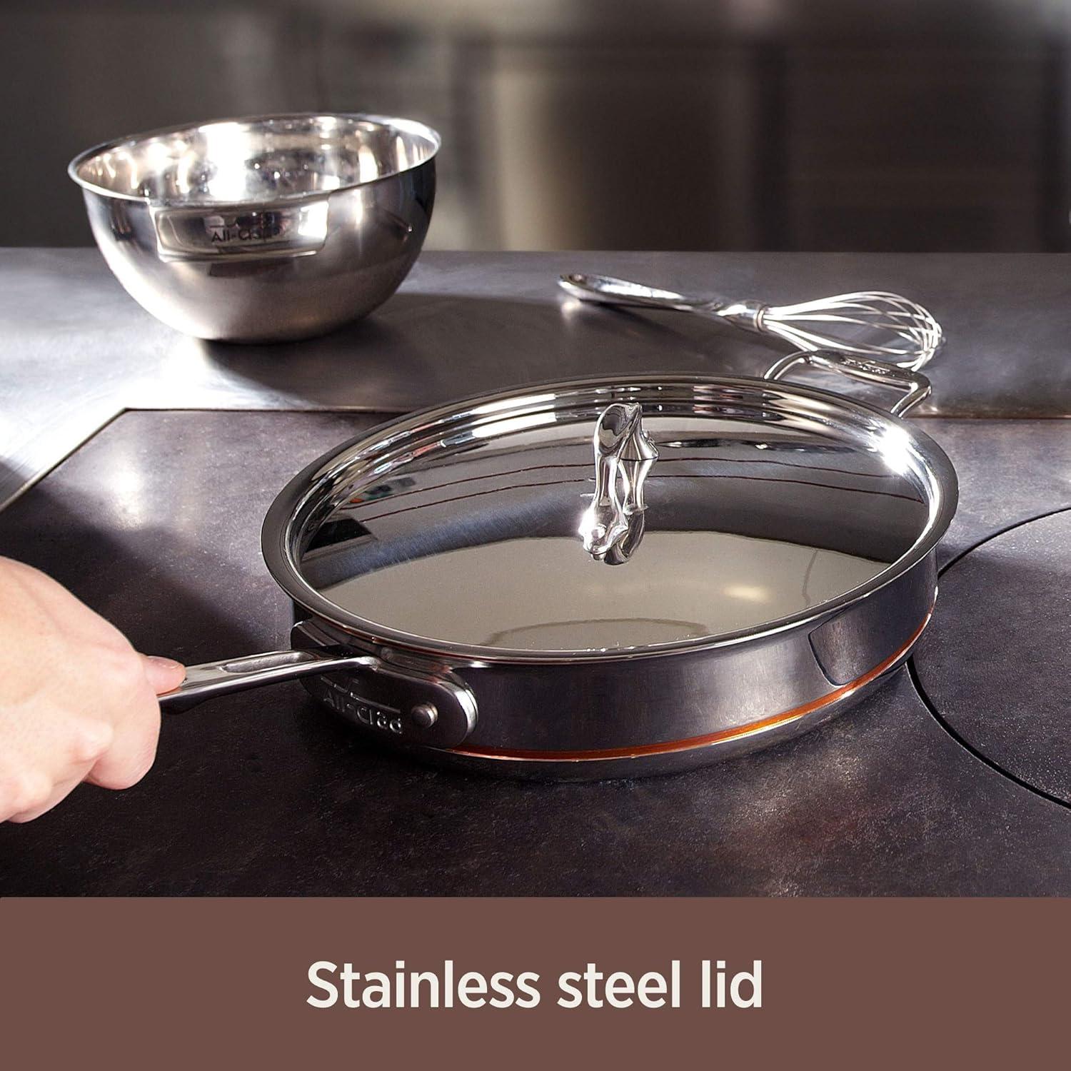 image:imageAllClad Copper Core 5Ply Stainless Steel Cookware Set 10 Piece Induction Oven Broiler Safe 600F Pots and Pans Silver14Piece