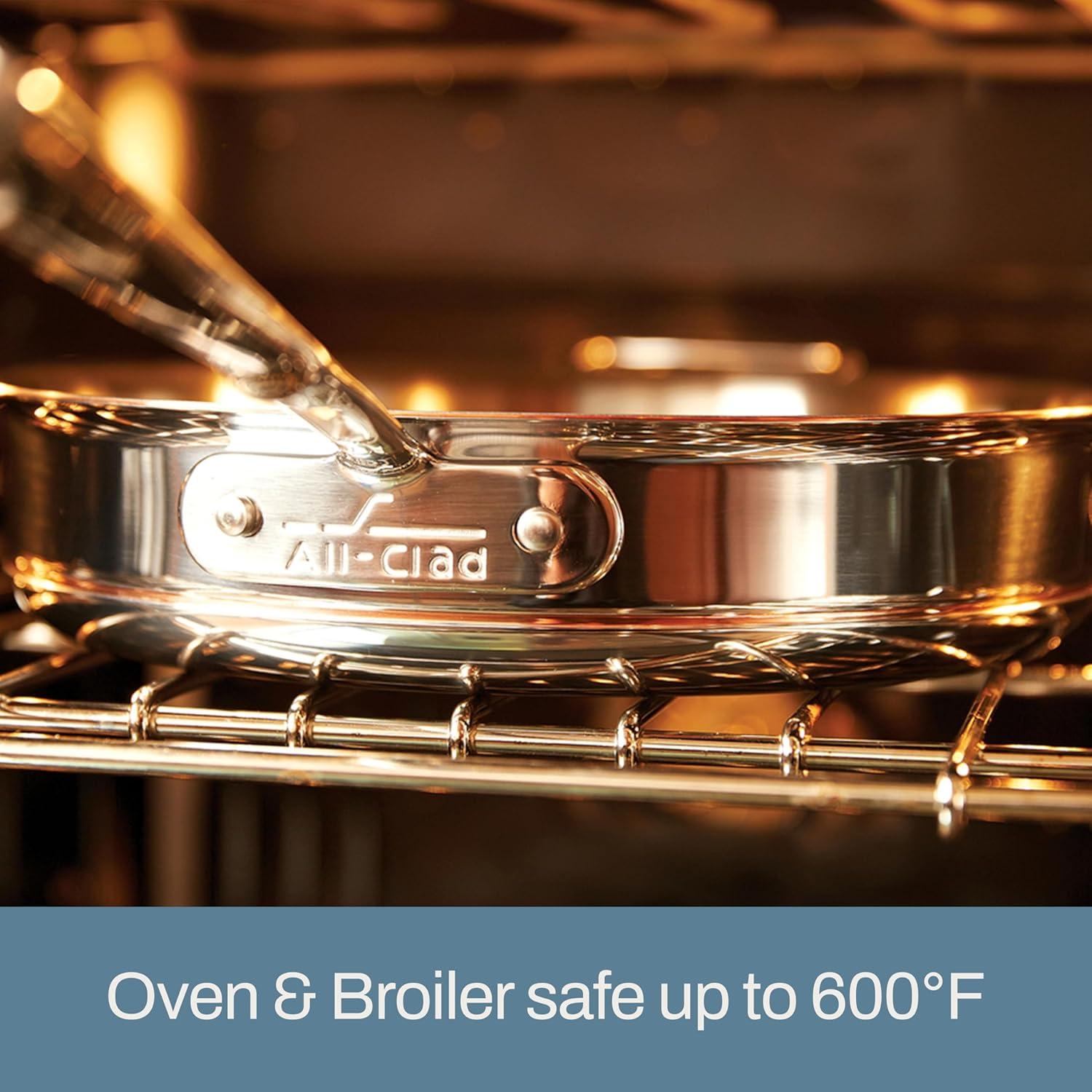 image:imageAllClad Copper Core 5Ply Stainless Steel Cookware Set 10 Piece Induction Oven Broiler Safe 600F Pots and Pans Silver15Piece