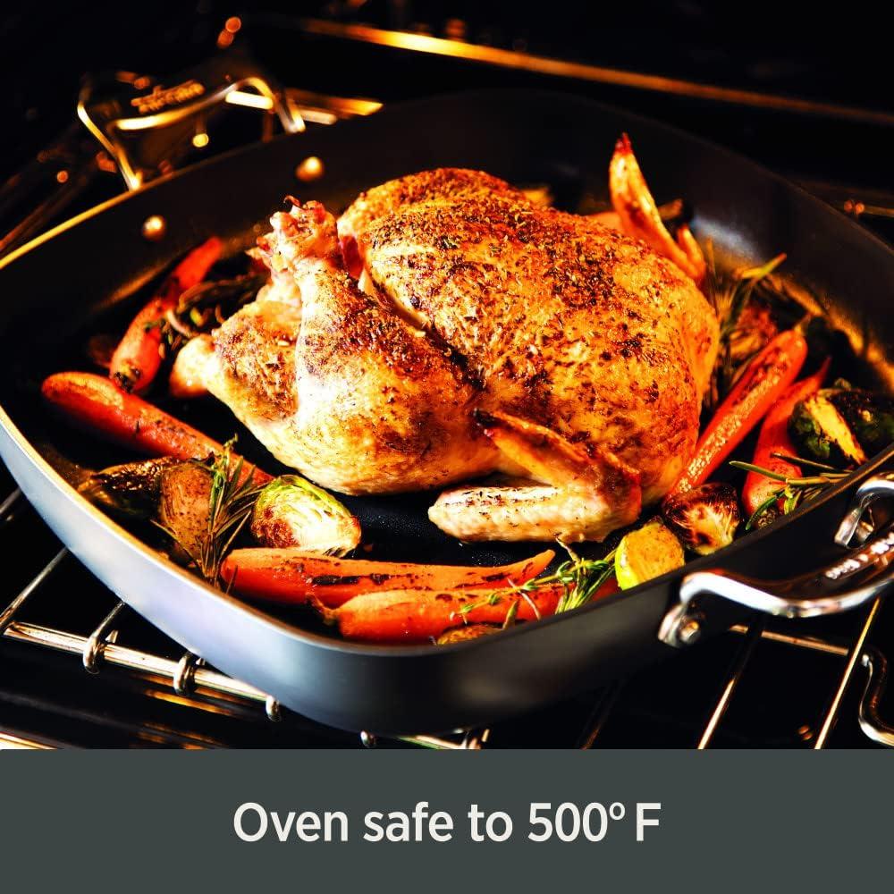 image:imageAllClad Essentials Hard Anodized Nonstick Fry amp Sauce Pan Set 85 Inch 25 Quart Oven Broiler Safe 500F Pots and Pans Cookware Black2Piece Set