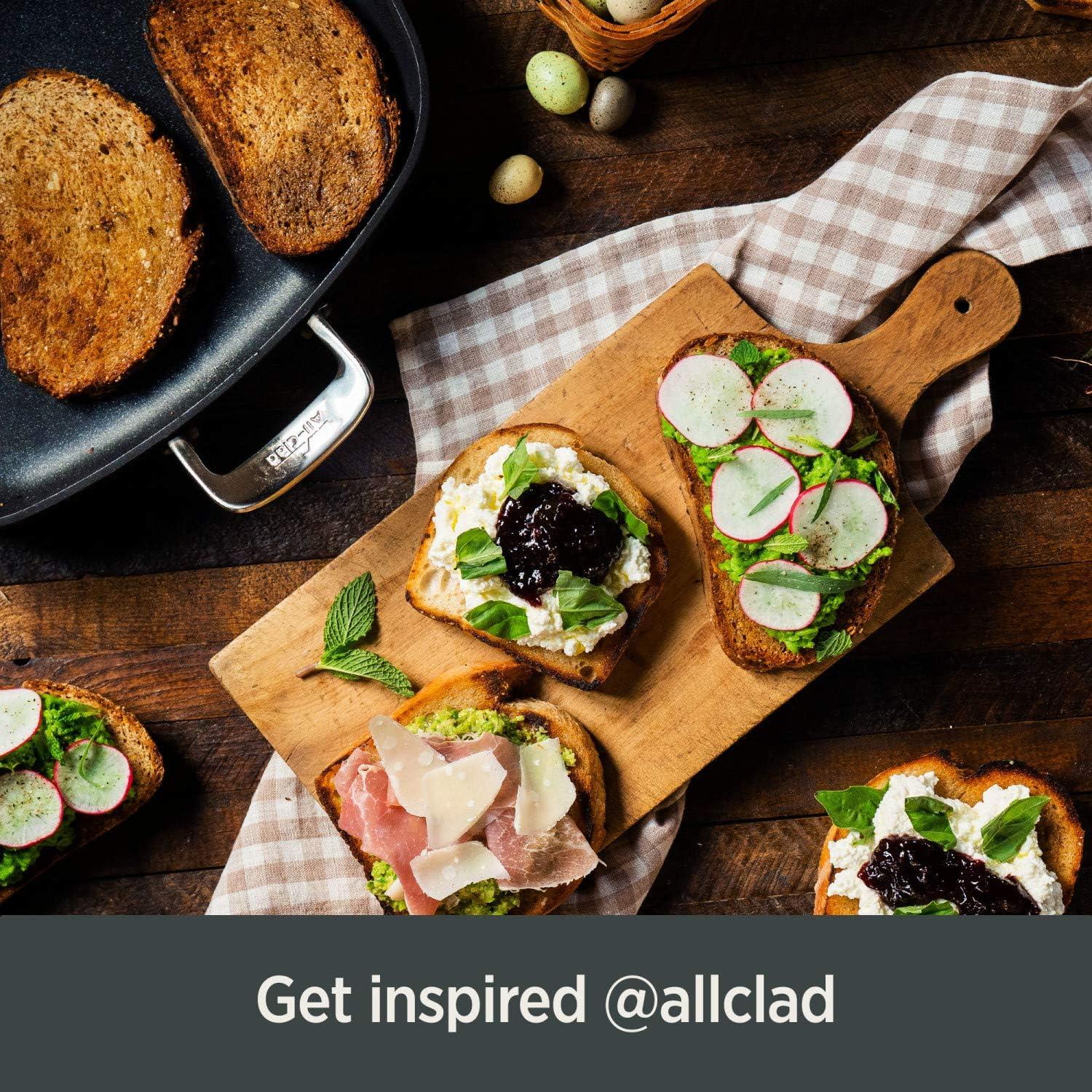 image:imageAllClad Essentials Hard Anodized Nonstick Fry amp Sauce Pan Set 85 Inch 25 Quart Oven Broiler Safe 500F Pots and Pans Cookware Black3Piece Set