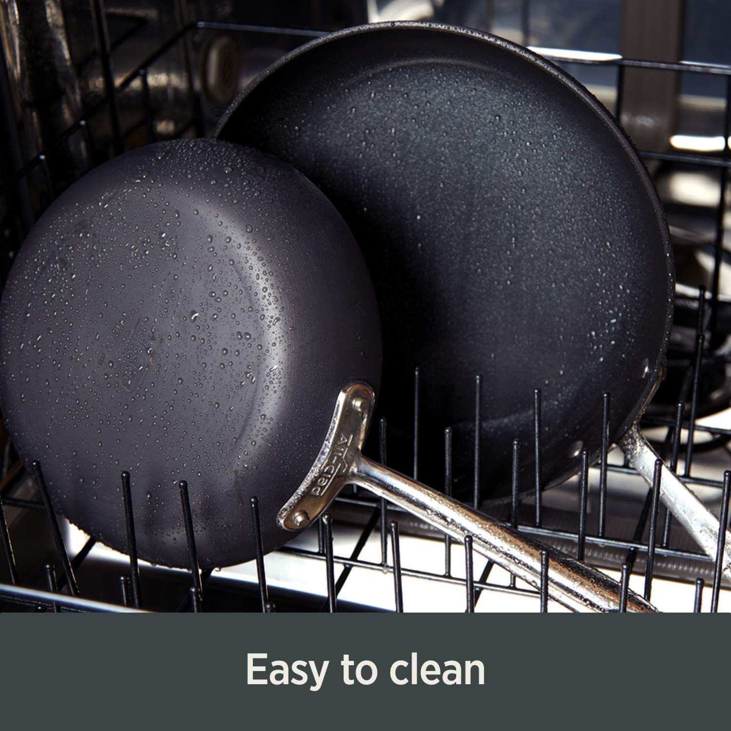 image:imageAllClad Essentials Hard Anodized Nonstick Fry amp Sauce Pan Set 85 Inch 25 Quart Oven Broiler Safe 500F Pots and Pans Cookware Black3Piece Set