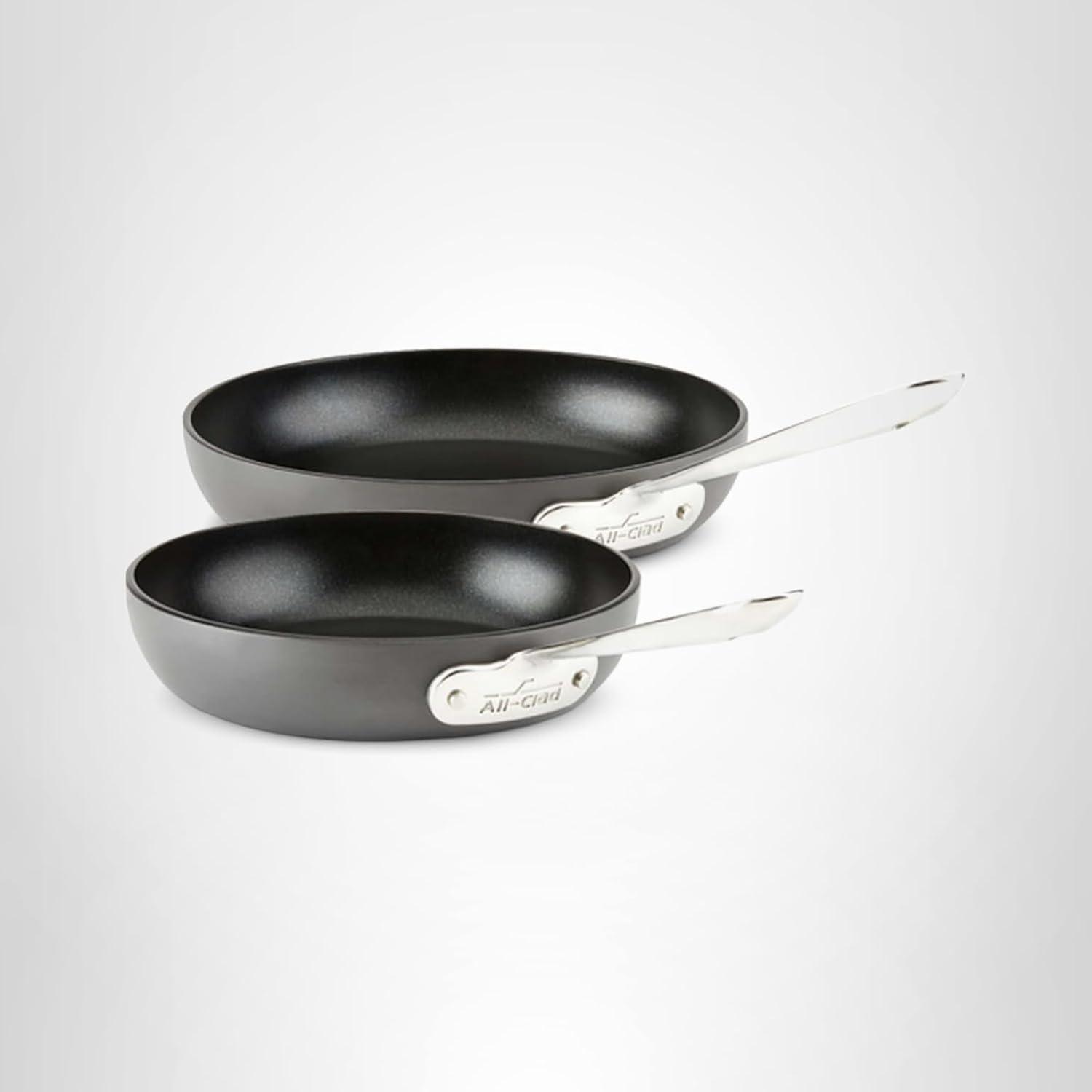 image:imageAllClad Essentials Hard Anodized Nonstick Sauce Pan Set 4 Piece 25 4 Quart Oven Broiler Safe 500F Pots and Pans Cookware Black2 Piece Set