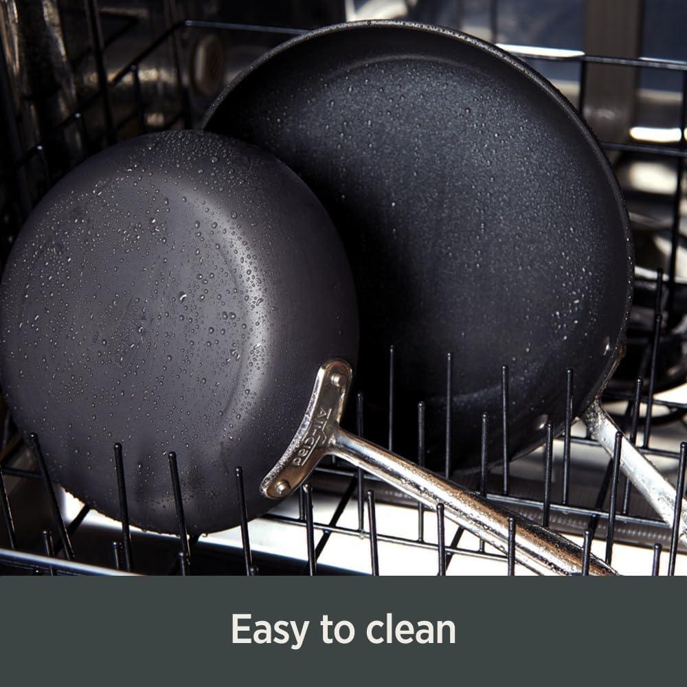image:imageAllClad Essentials Hard Anodized Nonstick Sauce Pan Set 4 Piece 25 4 Quart Oven Broiler Safe 500F Pots and Pans Cookware Black4 Piece Set