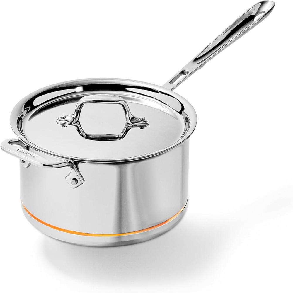 image:imageAllClad Copper Core 5Ply Stainless Steel Sauce Pan 4 Quart Induction Oven Broiler Safe 600F Pots and Pans Cookware SilverStainless Steel