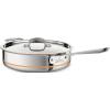 All-Clad Copper Core 5-Ply Stainless Steel Sauté Pan with Steel Lid 5 Quart Induction Oven Broiler Safe 600F Pots and Pans, Cookware Silver(Silver)