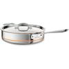All-Clad Copper Core 5-Ply Stainless Steel Sauté Pan with Steel Lid 5 Quart Induction Oven Broiler Safe 600F Pots and Pans, Cookware Silver(Silver)