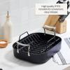 All-Clad Essentials Hard Anodized Nonstick Roaster with Rack 11×14 Inch Oven Broiler Safe 500F Roaster Pan, Pots and Pans, Cookware Black(11″ x 14″)