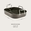 All-Clad Essentials Hard Anodized Nonstick Roaster with Rack 11×14 Inch Oven Broiler Safe 500F Roaster Pan, Pots and Pans, Cookware Black(11″ x 14″)