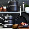 All-Clad Essentials Hard Anodized Nonstick Sauce Pan Set 4 Piece, 2.5, 4 Quart Oven Broiler Safe 500F Pots and Pans, Cookware Black(8 Piece Set)