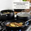 All-Clad Essentials Hard Anodized Nonstick Sauce Pan Set 4 Piece, 2.5, 4 Quart Oven Broiler Safe 500F Pots and Pans, Cookware Black(8 Piece Set)