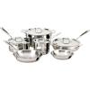 All-Clad Copper Core 5-Ply Stainless Steel Cookware Set 10 Piece Induction Oven Broiler Safe 600F Pots and Pans Silver(10-Piece)