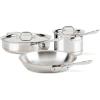 All-Clad Copper Core 5-Ply Stainless Steel Cookware Set 10 Piece Induction Oven Broiler Safe 600F Pots and Pans Silver(5-Piece)