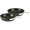 All-Clad Essentials Hard Anodized Nonstick Fry & Sauce Pan Set 8.5 Inch , 2.5 Quart Oven Broiler Safe 500F Pots and Pans, Cookware Black(2-Piece Set)