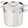 All-Clad Essentials Hard Anodized Nonstick Multi-Pot 7 Quart Oven Broiler Safe 500F Strainer, Pasta Strainer with Handle, Pots and Pans Black(12-quart (Induction))