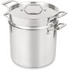 All-Clad Essentials Hard Anodized Nonstick Multi-Pot 7 Quart Oven Broiler Safe 500F Strainer, Pasta Strainer with Handle, Pots and Pans Black(16-quart (Induction))