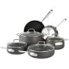 All-Clad Essentials Hard Anodized Nonstick Sauce Pan Set 4 Piece, 2.5, 4 Quart Oven Broiler Safe 500F Pots and Pans, Cookware Black(10 Piece Set)