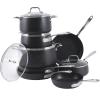 All-Clad Essentials Hard Anodized Nonstick Sauce Pan Set 4 Piece, 2.5, 4 Quart Oven Broiler Safe 500F Pots and Pans, Cookware Black(13 Piece Set)