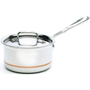 All-Clad Copper Core 5-Ply Stainless Steel Sauce Pan 4 Quart Induction Oven Broiler Safe 600F Pots and Pans, Cookware Silver(Silver)