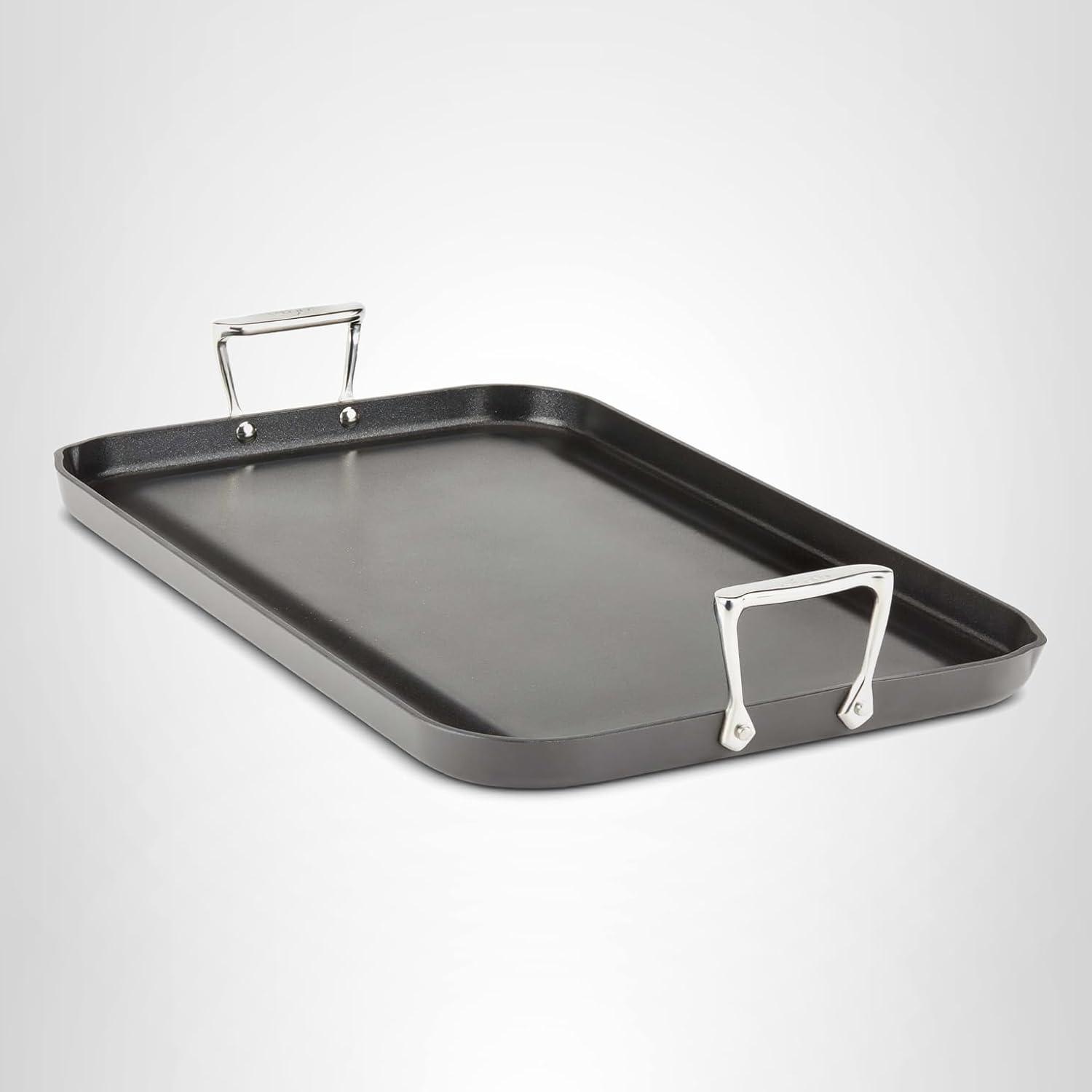 image:imageAllClad HA1 Hard Anodized Nonstick Griddle 13x20 Inch Oven Broiler Safe 500F Pots and Pans Cookware Black13 x 20 Double Burner