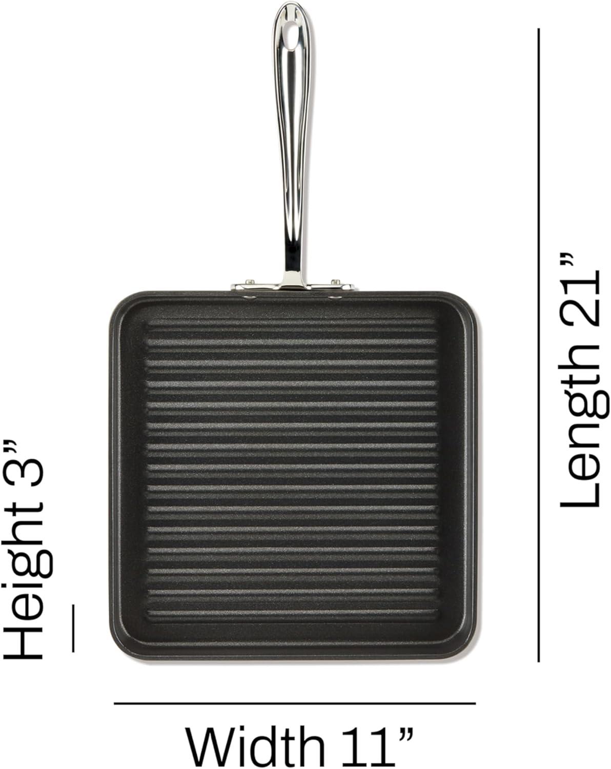 image:imageAllClad HA1 Hard Anodized Nonstick GrillGriddle Pan 13x20 Inch Oven Broiler Safe 500F Pots and Pans Cookware Black11 x 11 Single Burner