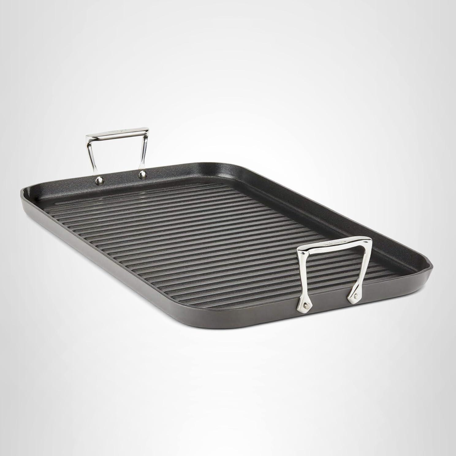 image:imageAllClad HA1 Hard Anodized Nonstick GrillGriddle Pan 13x20 Inch Oven Broiler Safe 500F Pots and Pans Cookware Black13 x 20 Double Burner