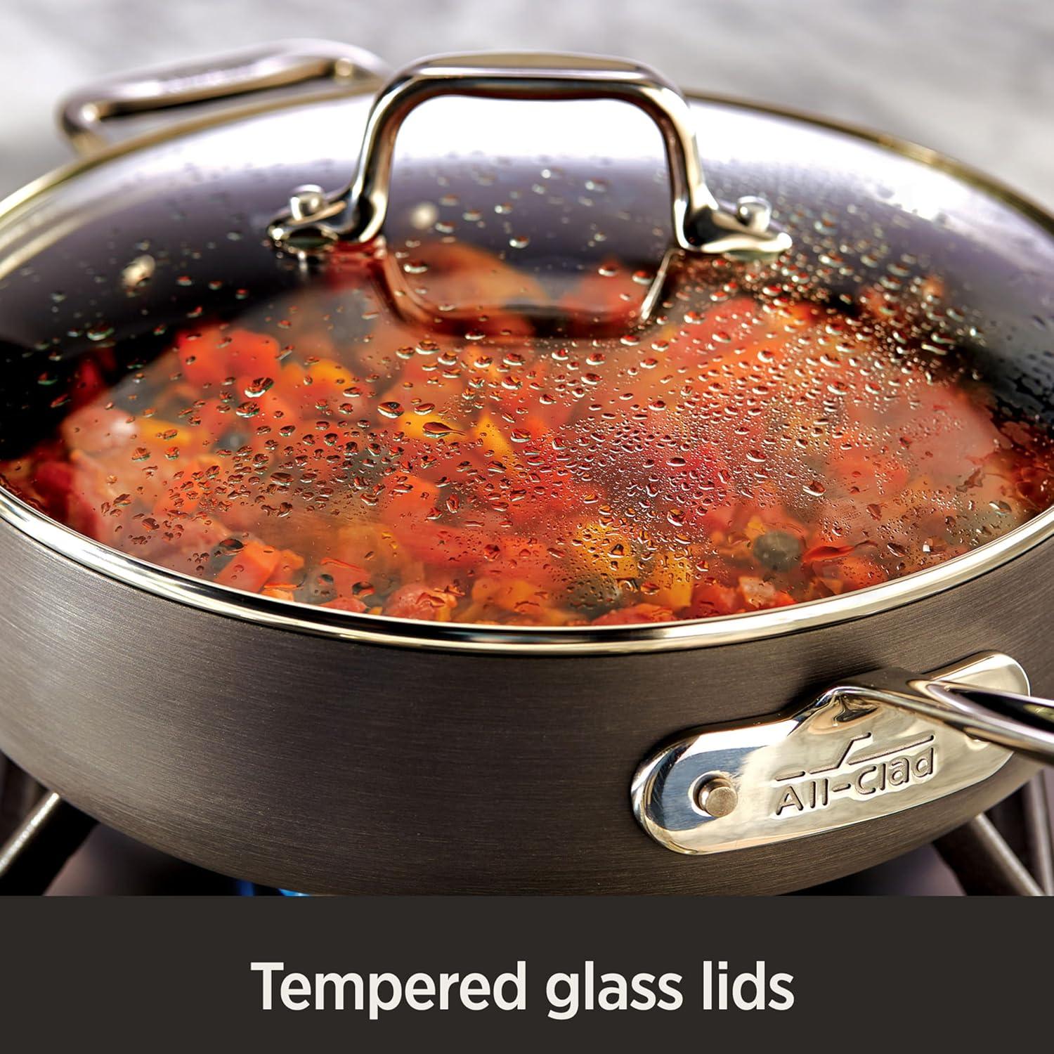 image:imageAllClad HA1 Hard Anodized Nonstick Saut Pan 4 Quart Induction Oven Broiler Safe 500F Pots and Pans Cookware BlackBlack