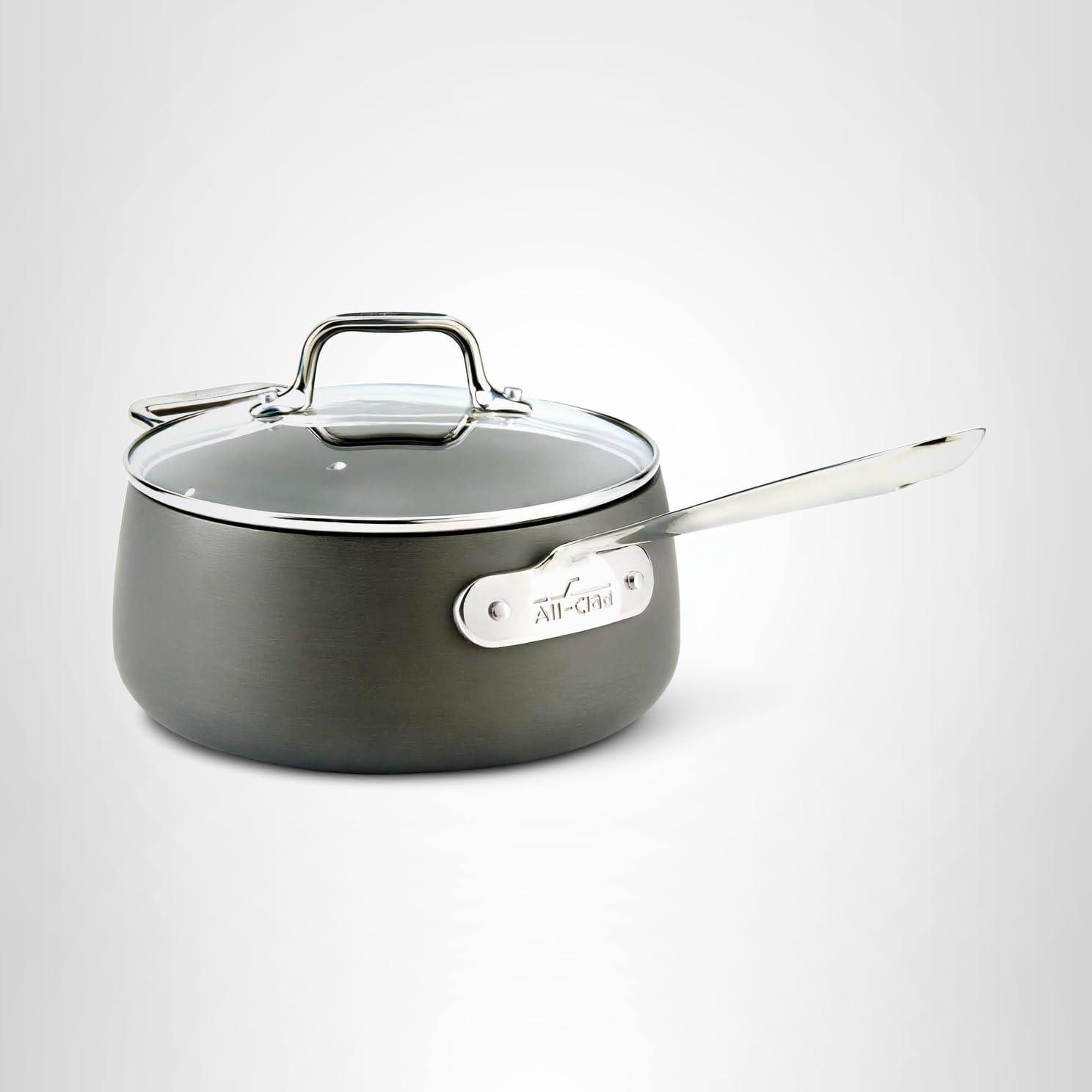 image:imageAllClad HA1 Hard Anodized Nonstick Saut Pan 4 Quart Induction Oven Broiler Safe 500F Pots and Pans Cookware BlackBlack