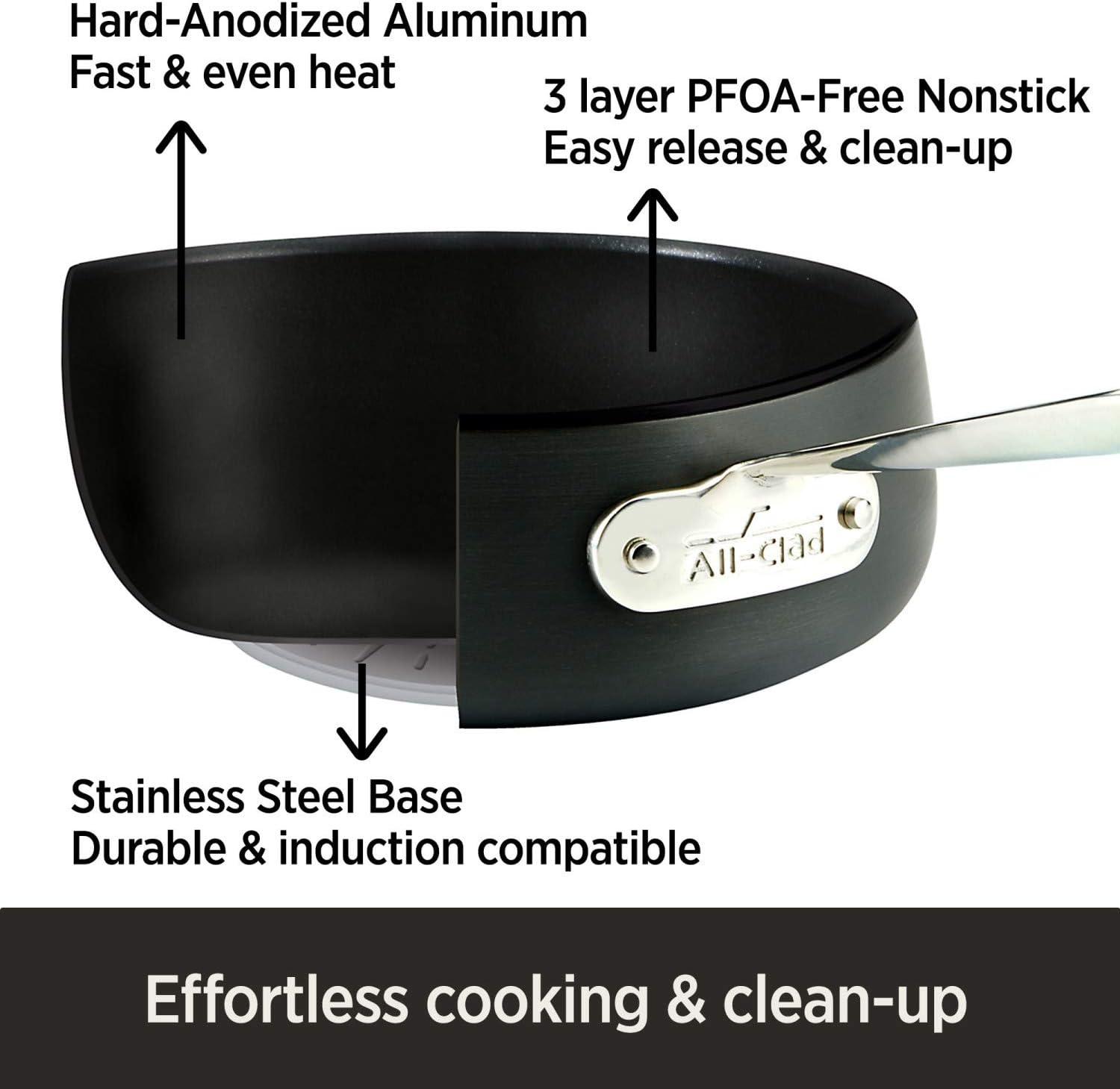 image:imageAllClad HA1 Hard Anodized Nonstick Stockpot 8 Quart Induction Oven Broiler Safe 500F Lid Safe 350F Pots and Pans Cookware BlackBlack