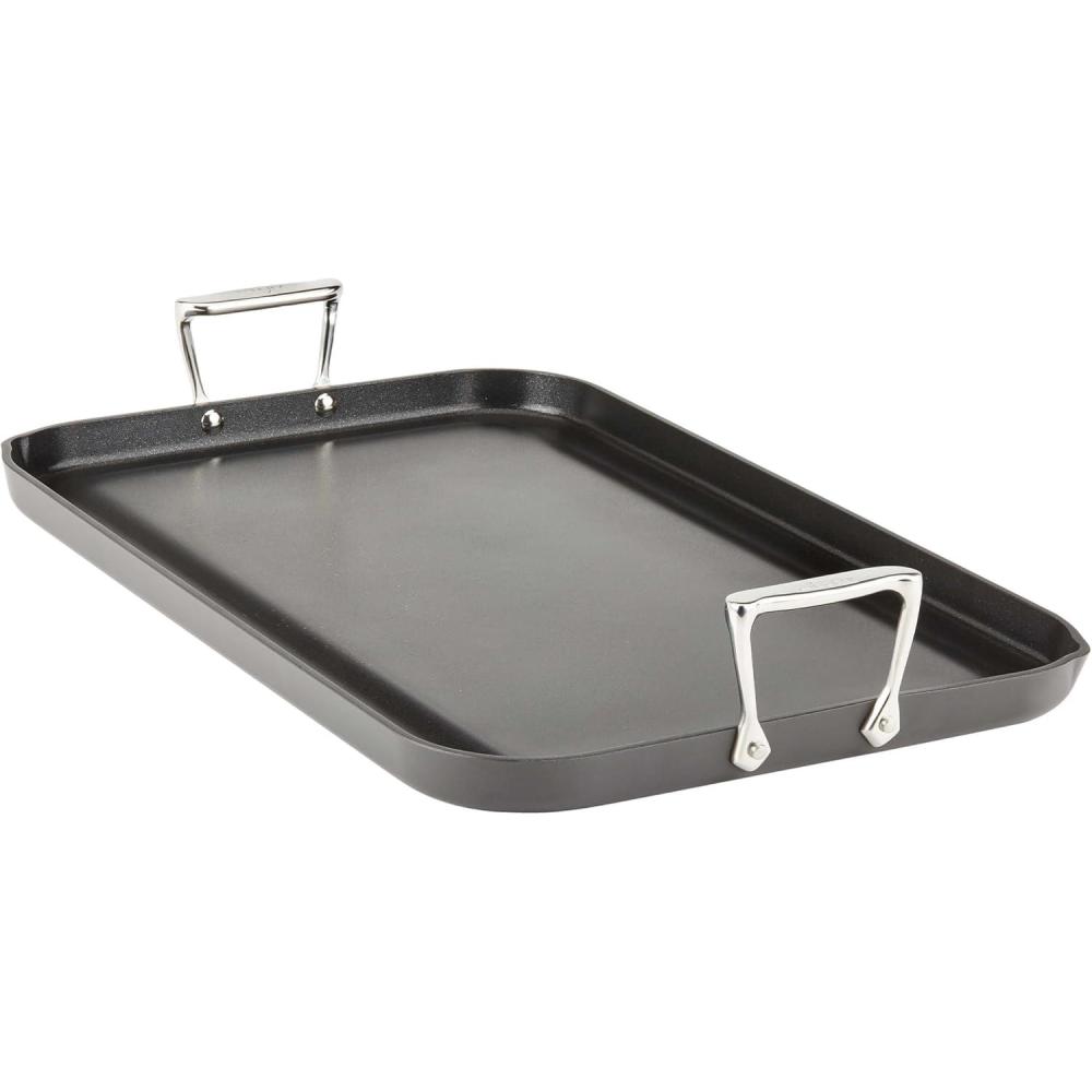 image:imageAllClad HA1 Hard Anodized Nonstick Griddle 13x20 Inch Oven Broiler Safe 500F Pots and Pans Cookware Black13 x 20 Double Burner