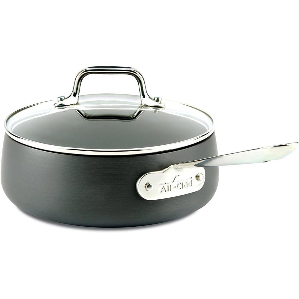 image:imageAllClad HA1 Hard Anodized Nonstick Saut Pan 4 Quart Induction Oven Broiler Safe 500F Pots and Pans Cookware BlackBlack