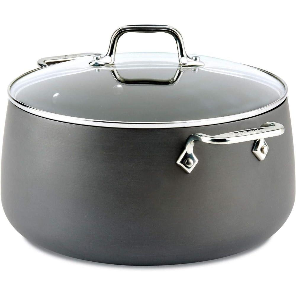 image:imageAllClad HA1 Hard Anodized Nonstick Stockpot 8 Quart Induction Oven Broiler Safe 500F Lid Safe 350F Pots and Pans Cookware BlackBlack