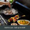 All-Clad Cast Iron Enameled Square Griddle with Acacia Trivet 11 Inch Induction Oven Broiler Safe 650F Pots and Pans, Cookware Black(Griddle Pan)