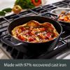 All-Clad Cast Iron Enameled Square Griddle with Acacia Trivet 11 Inch Induction Oven Broiler Safe 650F Pots and Pans, Cookware Black(Grill Pan)