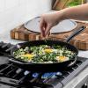 All-Clad Cast Iron Skillet – 12” Enameled Cast Iron Pan with Lid, Enamel Coating, Grill, Oven Safe up to 650°F & Compatible with All Stovetops (Gas, Electric & Induction), Easy-Clean Frying Pan, Black(12 Inch)